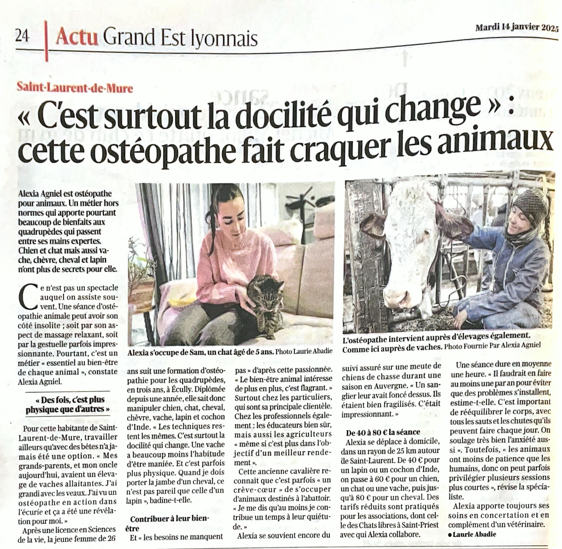 Le Progrès, une belle rencontre autour de l ostéopathie animale